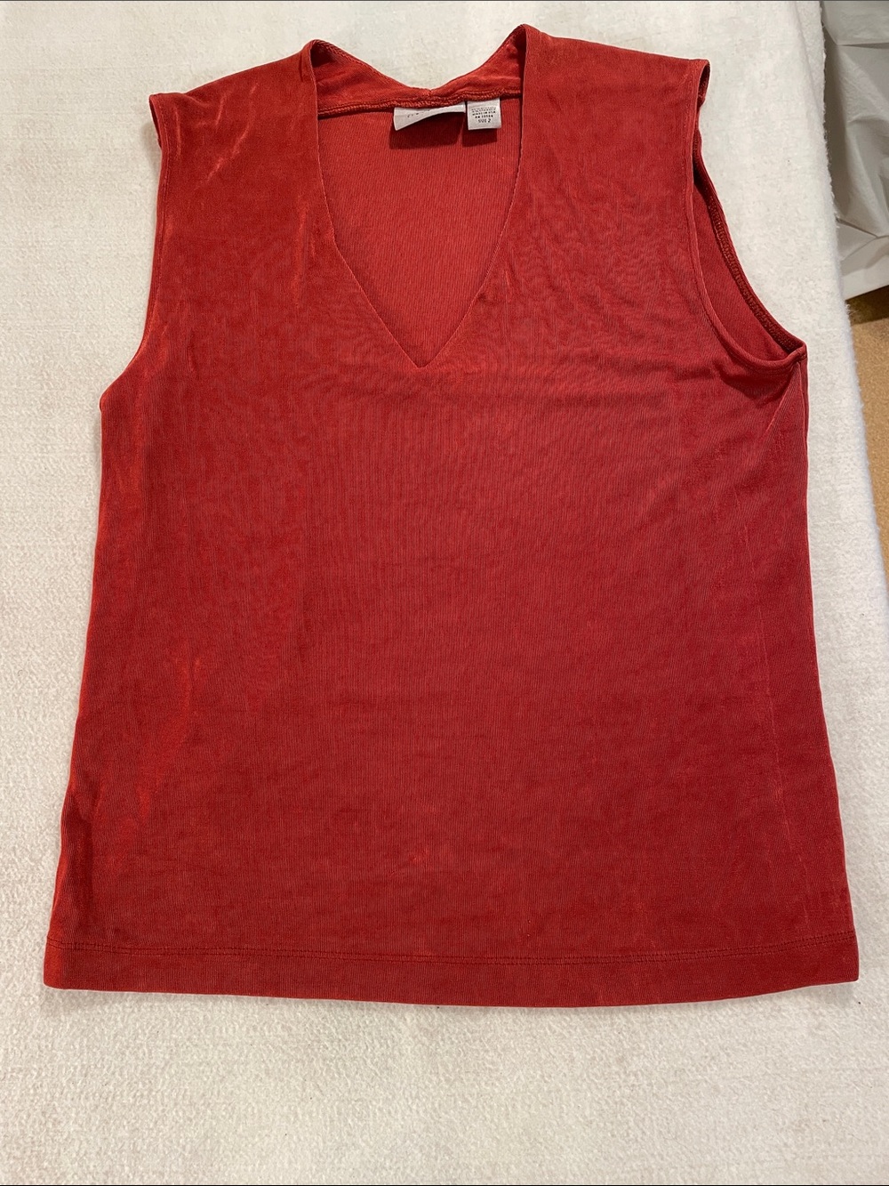 Women’s V-Neck Sleeveless Tank Top in Dark Orange
